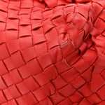 Nappa Intrecciato Ruffle Tote Red