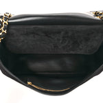Suede Calfskin Small Souplissimo Maxi Flap Black