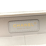 Metallic Lambskin Quilted Top Handle Vanity Case Silver