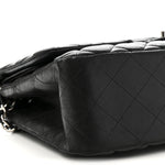 Lambskin Quilted Jumbo Double Flap Black