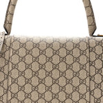 X GUCCI GG Supreme Monogram Medium Hourglass Top Handle Bag Beige Ebony