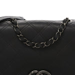 Calfskin Diamond Embossed Medium New Chic Flap Dark Grey