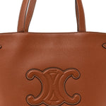 Grained Calfskin Triomphe Medium Cabas Anais Tan