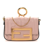 Nappa Matisse FF Embossed Nano Maxi Buckle Baguette Charm Rosa Quarzo