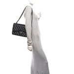 Caviar Quilted Jumbo Double Flap Black