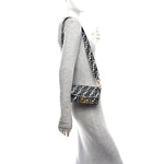X JOSHUA VIDES Nylon FF Cloudy Mini Belt Baguette Bag White Celeste Black