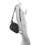 Calfskin D Fence Saddle Bag Black