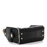 Braided Raffia Calfskin Quilted Mini Chanel 25 Handbag Black White