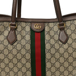 GG Supreme Monogram Medium Ophidia Shopping Tote Brown