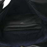 Calfskin Denim Large The Bow Bag Blue Black
