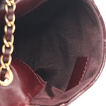 Shiny Aged Calfskin Quilted Waist Belt Bag Burgundy