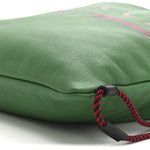 Calfskin Logo Drawstring Backpack Green