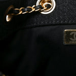 Washed Denim Quilted Mini Chanel 25 Handbag Black