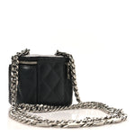 Caviar Quilted Mini Vanity Case With Chain Black