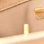 Shiny Calfskin Suede Goatskin Quilted Hobo Beige
