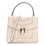 Calfskin Serpenti Forever Top Handle White
