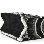 Canvas Embroidered Medium Paris Book Tote Black White