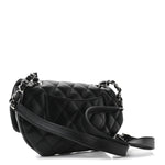 Calfskin Quilted CC Uniform Flap Belt Bag Black