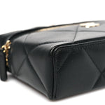 Caviar Quilted Top Handle Slim Vanity With Chain Black