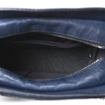 Aged Calfskin Quilted Small Gabrielle Hobo Navy