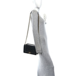 Calfskin Quilted Medium Boy Top Handle Flap Black