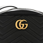 Calfskin Matelasse Mini GG Marmont Chain Shoulder Bag Black