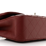 Lambskin Quilted Medium Double Flap Burgundy
