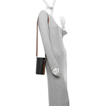 Triomphe Canvas Vertical Cylinder Bag Tan