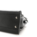 Vitello Dolce Shiny Nappa Plexglass Granite Medium Peekaboo Iconic Satchel Black