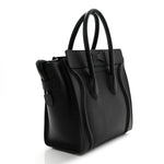 Drummed Calfskin Micro Luggage Black