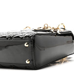 Patent Cannage Mini Lady Dior Black