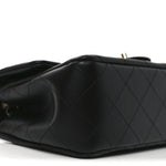 Lambskin Quilted Mini Rectangular Flap Black