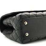 Caviar Quilted Mini Coco Handle Flap Black