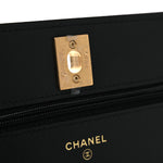 Pearly Caviar Quilted Fit For You Wallet On Chain WOC Black
