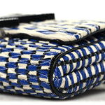 Calfskin Epi Smock Louise MM Chain Clutch Blue White Black