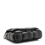 Lambskin Maxi Intreccio Padded Chain Cassette Crossbody Bag Black