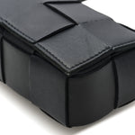 Lambskin Maxi Intrecciato Extra Mini Cassette Crossbody Bag Black