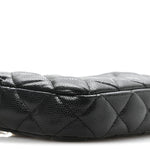 Caviar Quilted Small Clutch With Chain Black