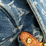 Monogram Denim Mini Pleaty Blue