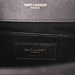 Grain De Poudre Textured Mixed Matelasse Triquilt Medium Monogram Satchel Dark Smog