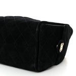 Suede Quilted Small Chanel 25 Handbag Black
