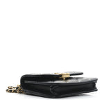 Calfskin Quilted Perfect Fit Coin Purse With Chain Black