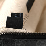 GG Supreme Monogram Emblem Calfskin Small Belt Bag Black Grey