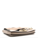 Suede Calfskin Small Faye Shoulder Bag Motty Grey