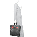 Nylon Vitello Elite Monster Eyes Tote Grey Multicolor