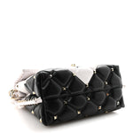Nappa Medium Candystud Top Handle Bag White Black