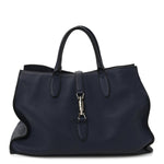 Soft Calfskin Medium Jackie Top Handle Bag Classic Blue Marine