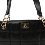 Caviar Stitched Chocolate Bar Shopping Tote Black