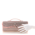 Nappa Crystal Long Andiamo Top Handle Clutch Rose