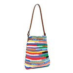 Fabric Crochet Drawstring Pouch Multicolor